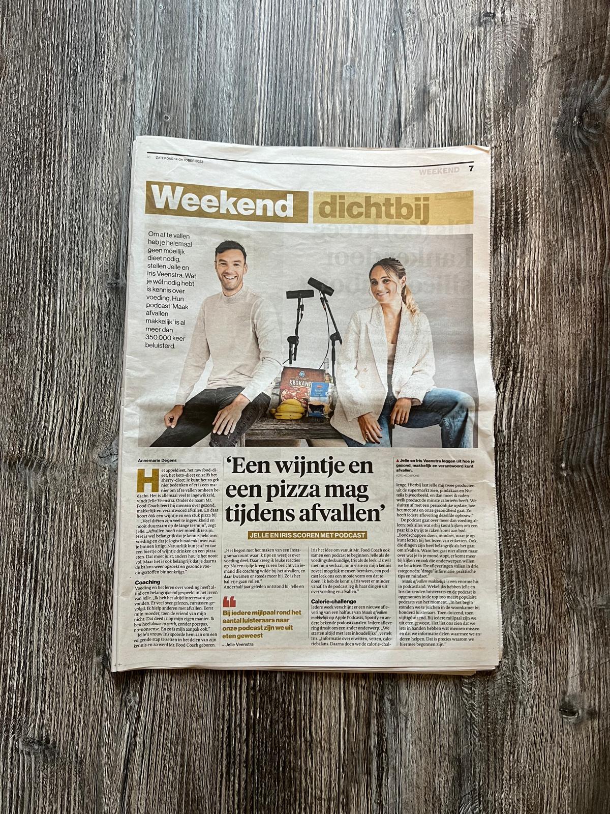 Mr. Food Coach in de krant